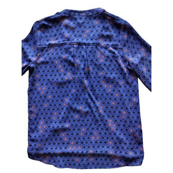 Maeve by Anthropologie Women's Blue Printed Eva Cobalt Wrap Blouse Top Size 6 - Picture 7 of 11